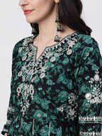 Ishin Women'S Cotton Embellished Regular Kurta