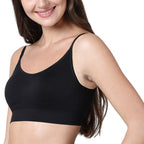 Enamor F037 Ultra Smoothening No Pinch T-Shirt Bra - Padded Wirefree Full Coverage - Black