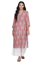 Gosriki Women'S Multicoloured Color Cambric Fancy Long Straight Ethnic Print Kurti (Shree Kur190110_Multicoloured)