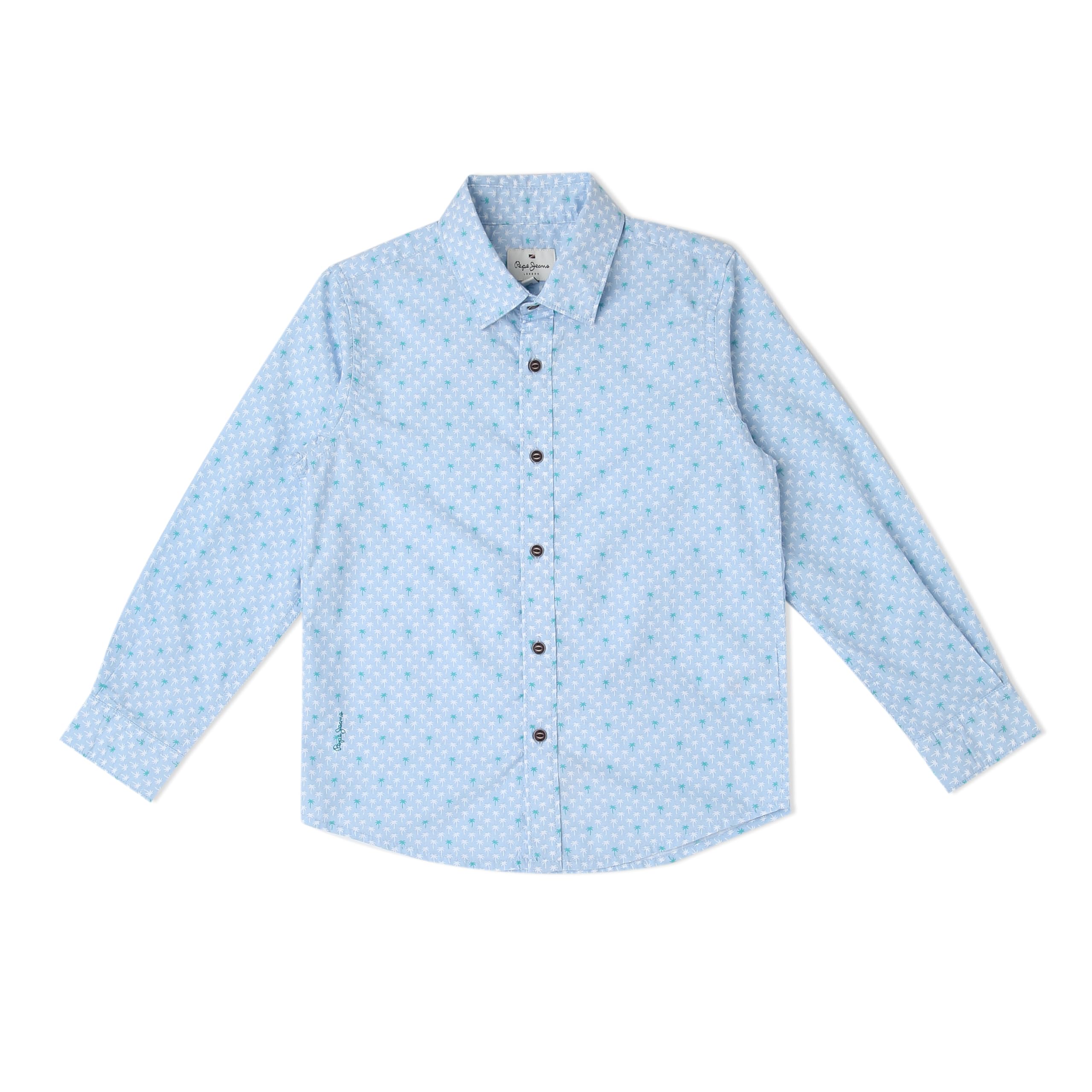 Pepe Jeans Rocco Ls Printed Shirt, Sky, 16