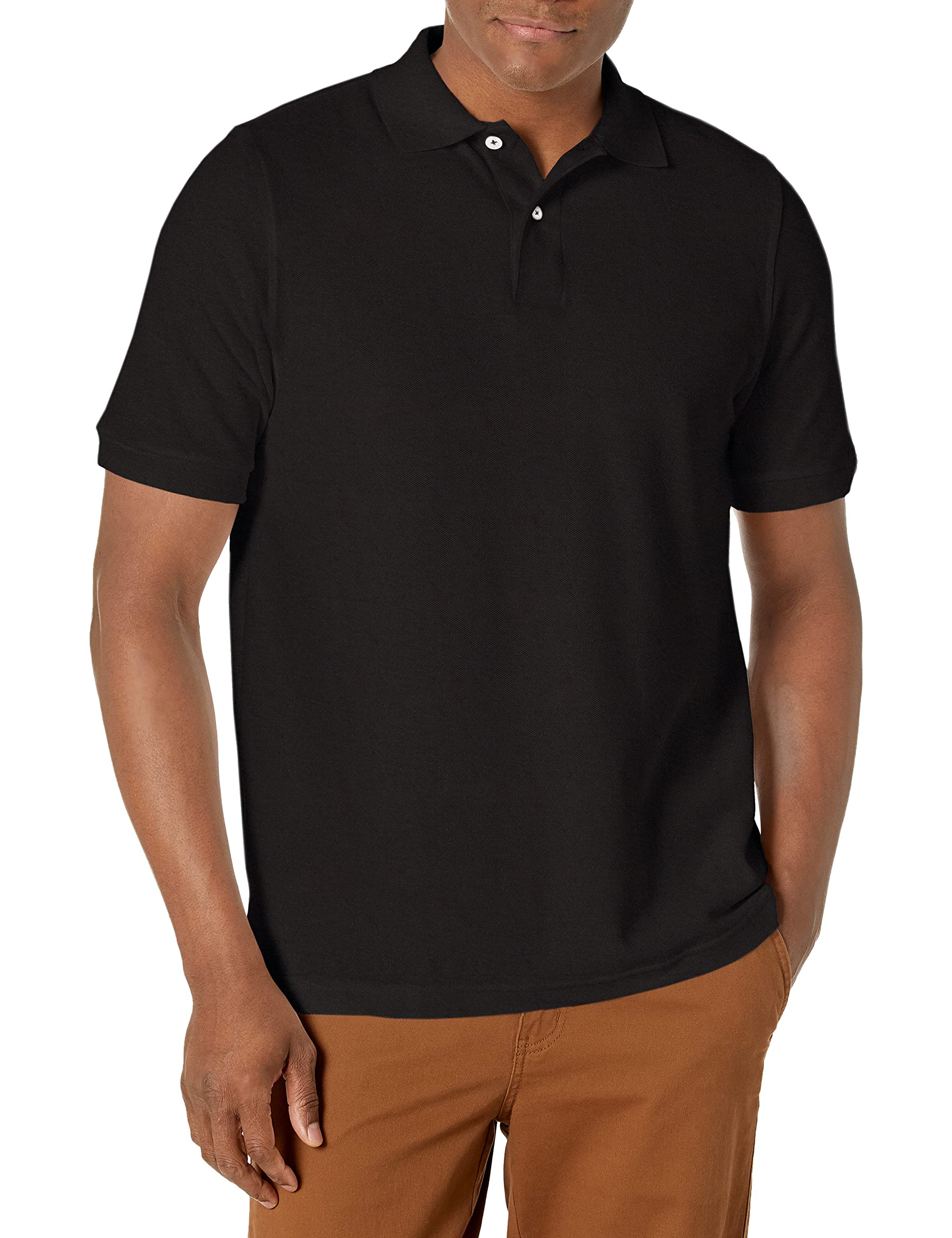 Lee Uniforms Mens Modern Fit Short Sleeve Polo Shirt, Black, Small