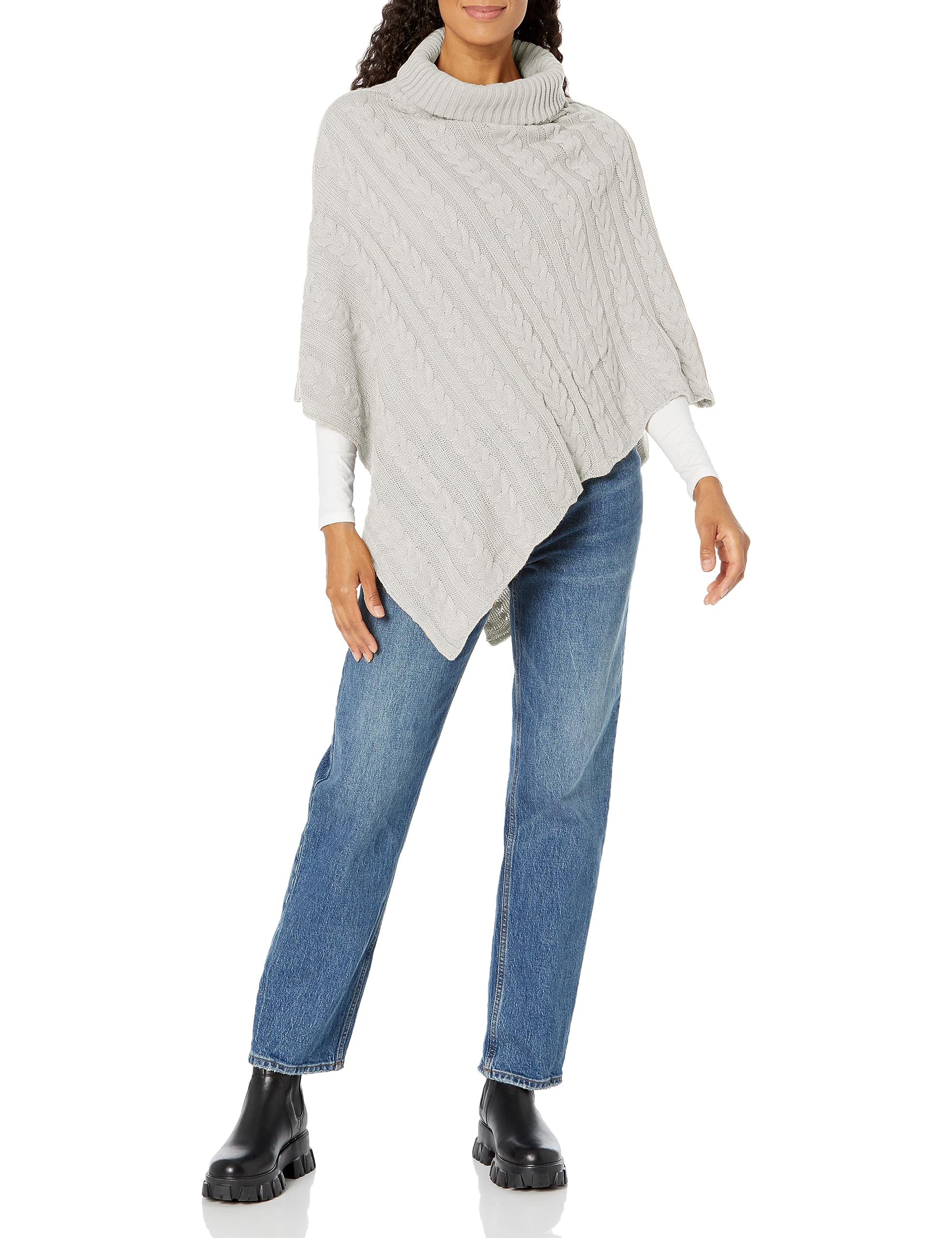 MARISSA KNIT PONCHO - MUTED LAVENDER