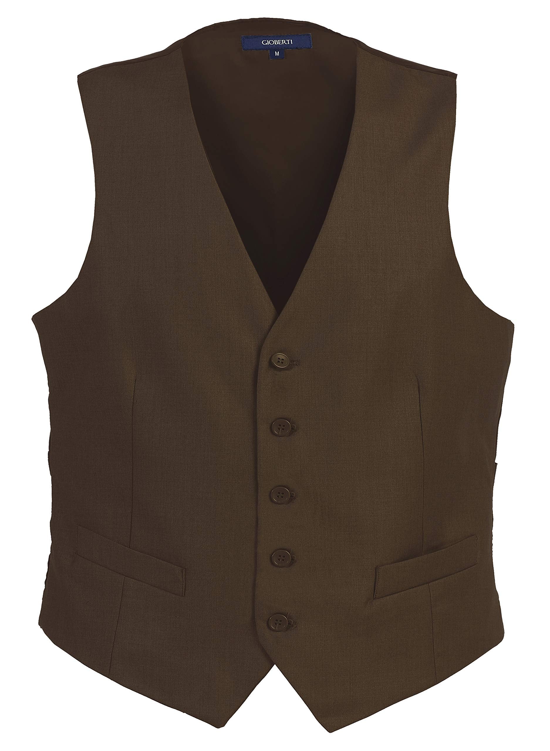 Gioberti Mens Formal Suit Vest, Light Brown, Small