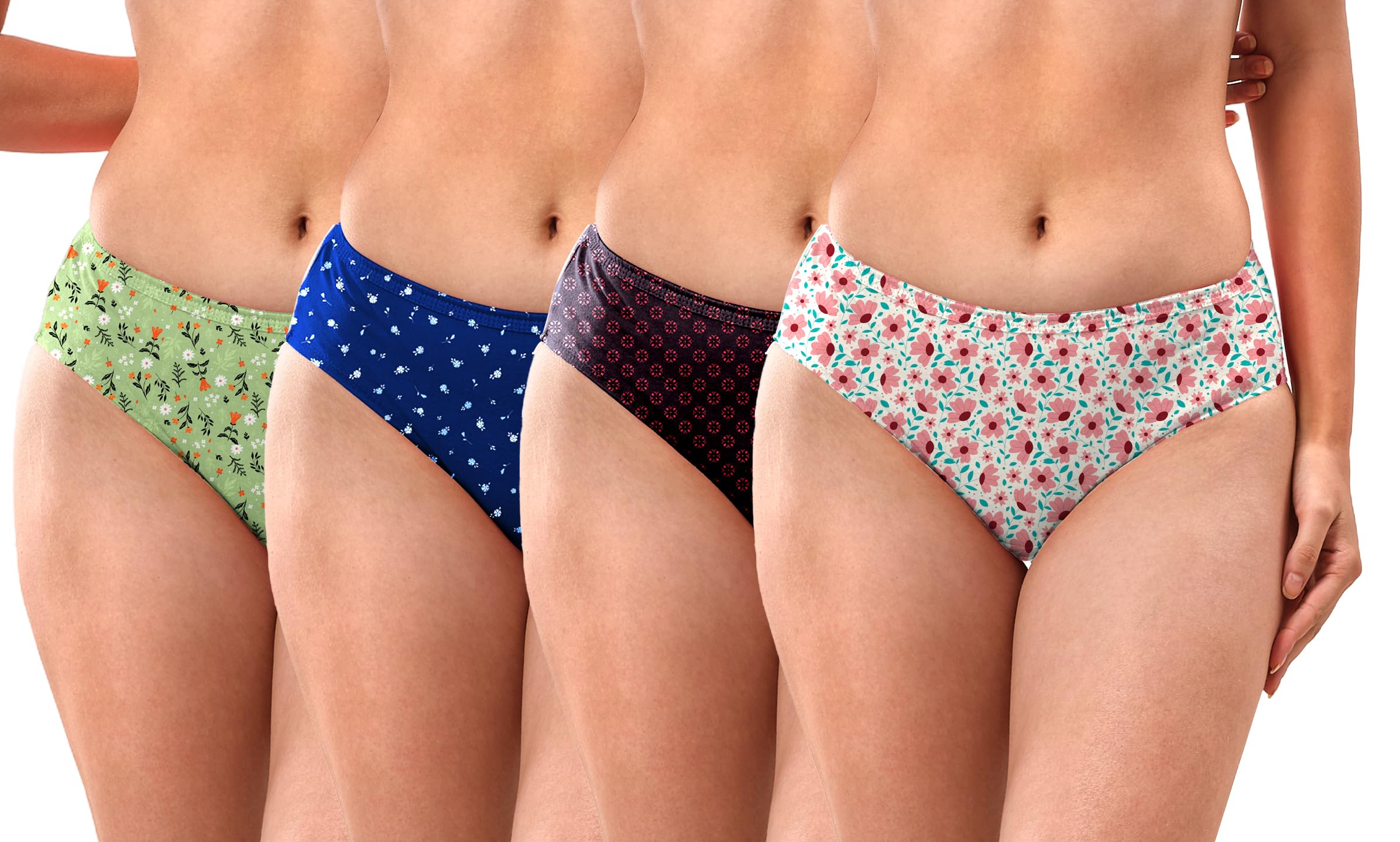 Lyra Pack Of 4 Printed Hipster Panties Multicolour