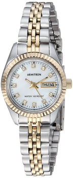 Armitron Women's 75/2475MOP Genuine Crystal Accented Two-Tone Bracelet Watch