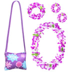 Kaisebile Princess Costume Dress for Girls Birthday Halloween Party Dress Up with Bag,Leis Necklace Headband