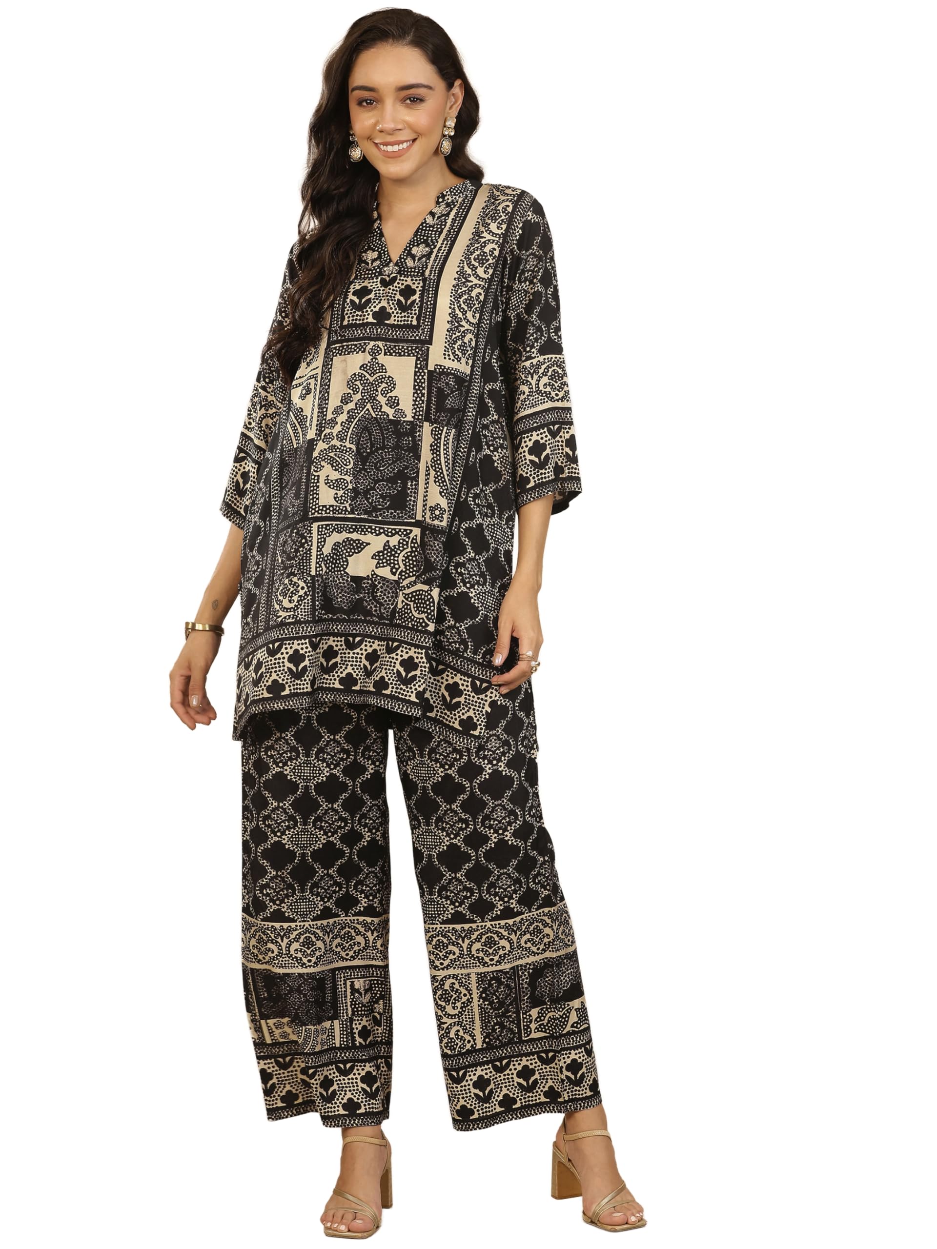 Libas Printed Muslin Regular Co-Ord Set (401319XL)