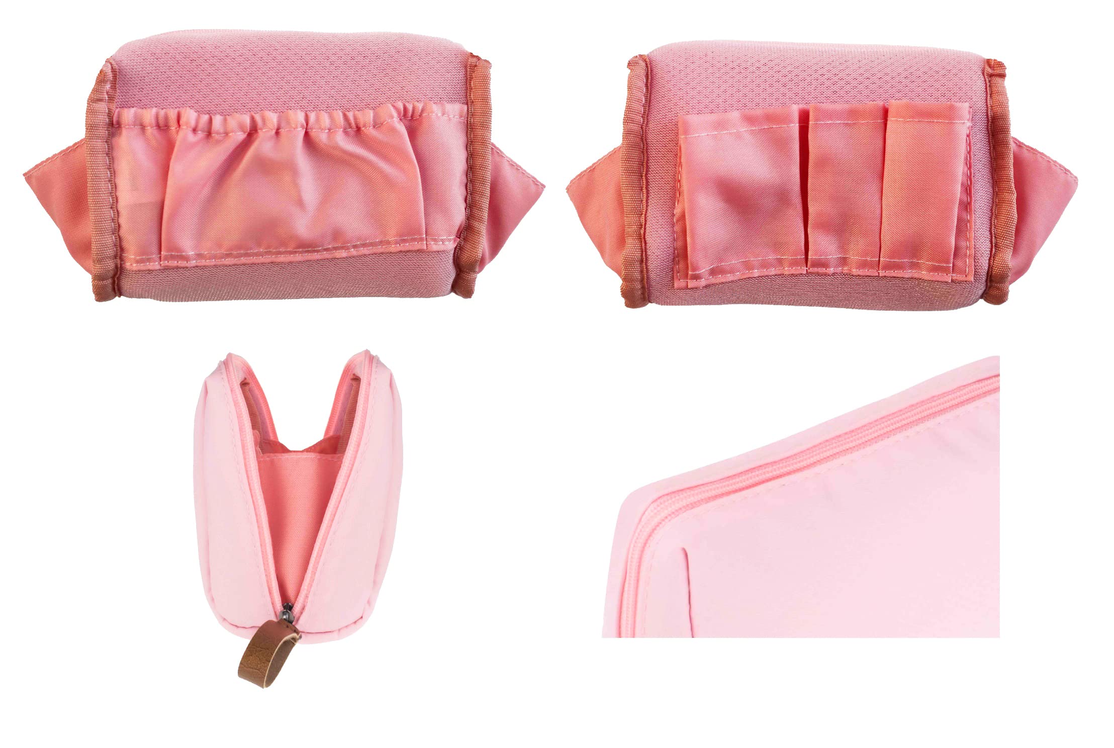 Kososuru Small Makeup Bag, Portable Waterproof Cosmetic Bag Travel Makeup Pouch for Women (Pink, Square)