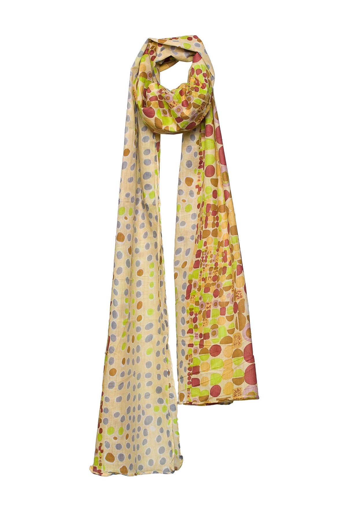 HandicraftPalace Cream Polka Dot Printed WomenS Fashion Long Soft Scarf Cotton Wrap Stole Scarve For WomenS Girls 18-72