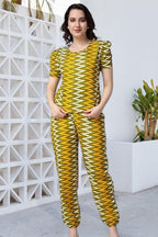 POPWINGS Casual Printed Top and Joggers Co-Ord Set for Women || Stylish Summer Co-Ords Set for Women || Round-Neck Top and Jogge