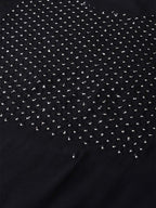 Ishin Women'S Viscose Rayon Black Embroidered A-Line Kurta