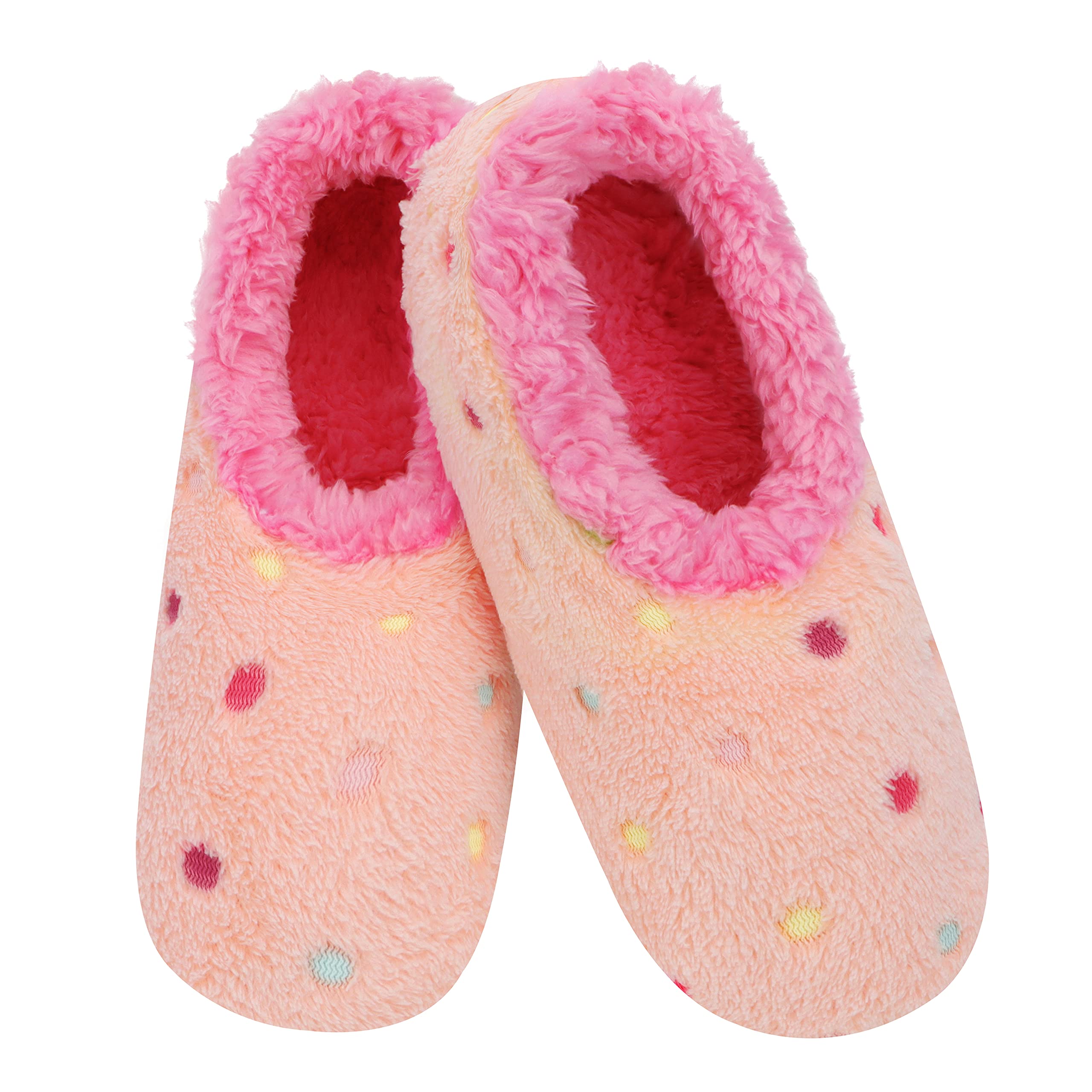 Snoozies Slippers for Women  Lotsa Dots colorful cozy Sherpa Slipper Socks  Womens House Slippers  cozy Slippers for Women  Fuzz