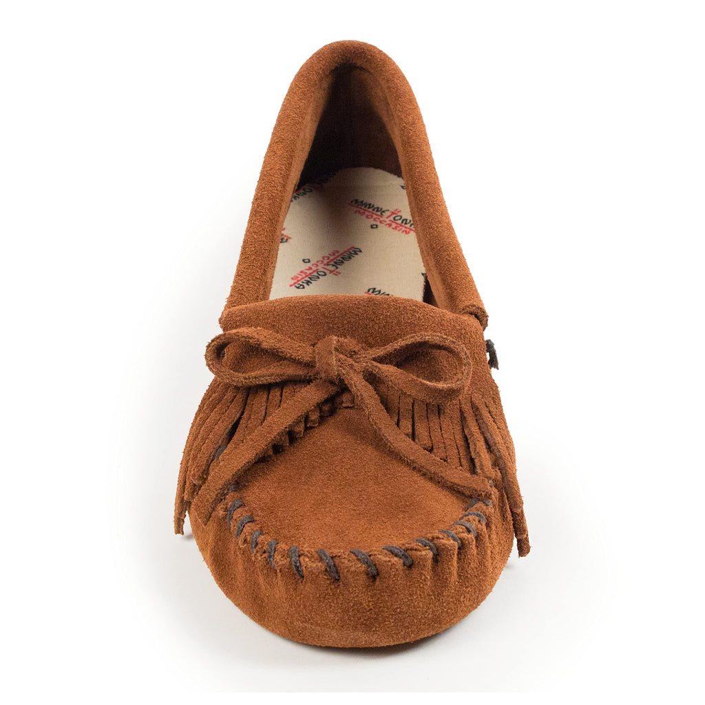 Minnetonka Women's Kilty Suede Softsole Moccasin,Brown,7 M US