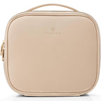 Vlando Travel Makeup Bag, Large Capacity Cosmetic Bag for Women PU Leather Makeup Case Organizer Portable Make up Bag with Divid