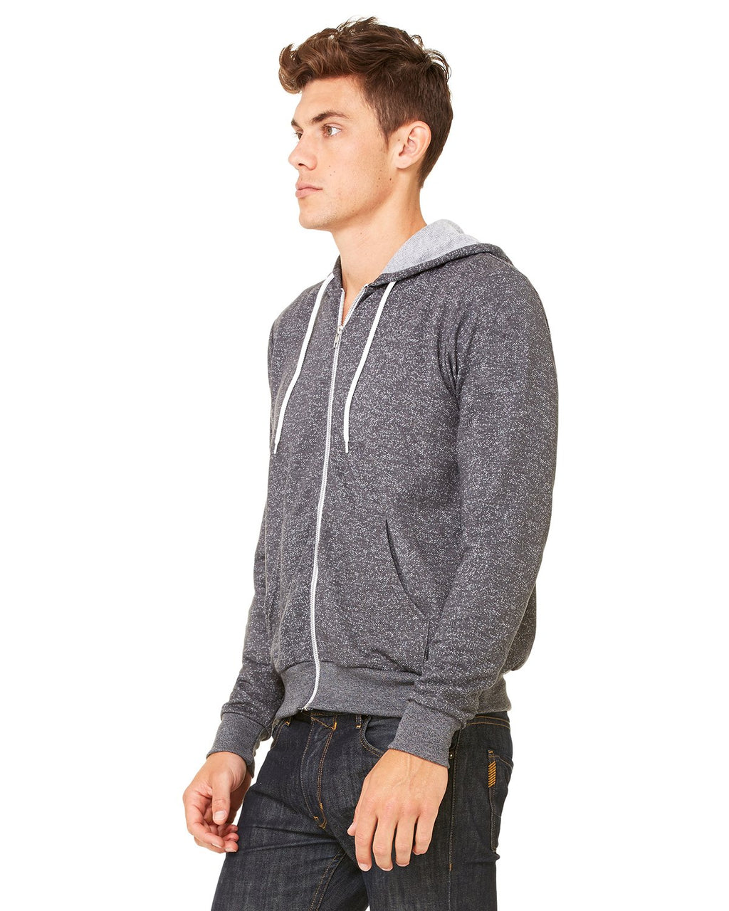 Unisex Sponge Fleece Full-Zip Hooded Sweatshirt - ASPHALT - 2XL(D0102H7WMPP)