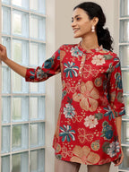 Libas WomenS Silk Blend Printed Straight Kurtis (58159O_Pink