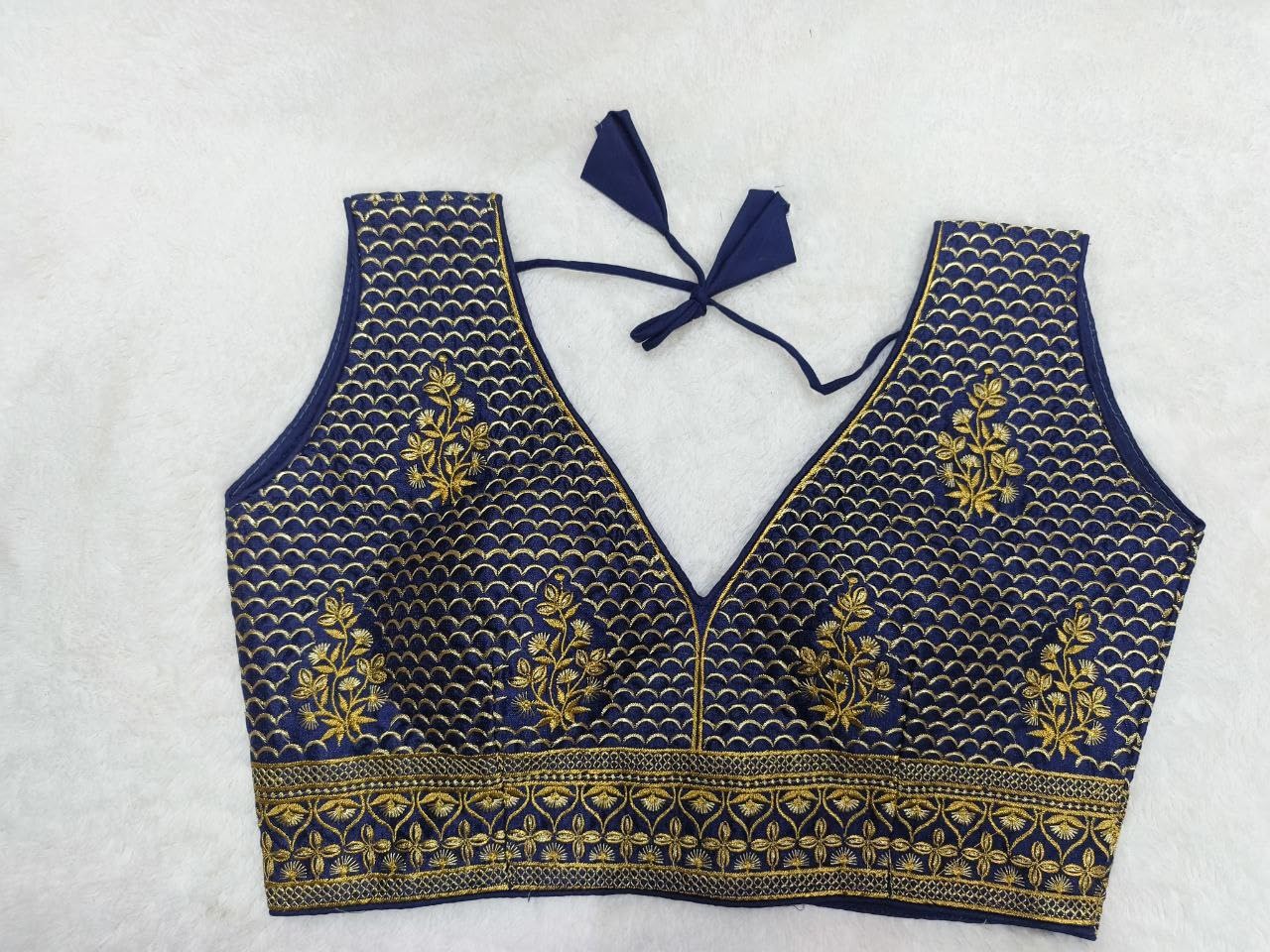 Pujia Mills WomenS Sequin Embroidered V Neck Sleeveless Readymade Saree Blouse Indian Ethnic Designer Stitched WomenS Readymad