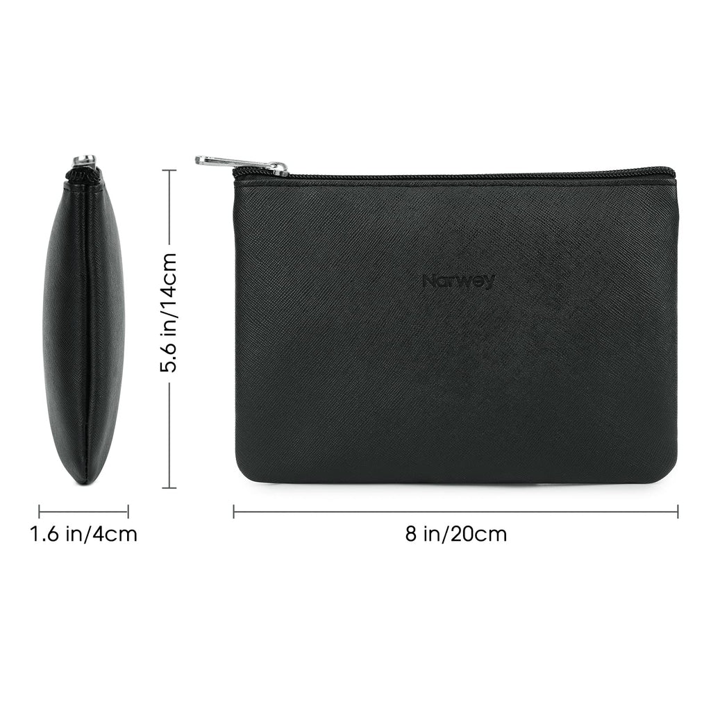 Narwey Small Makeup Bag for Purse Vegan Leather Travel Makeup Pouch Mini Cosmetic Bag Zipper Pouch for Women