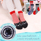 Eocom 6 Pairs Children's Winter Warm Wool Animal Crew Socks Kids Boys Girls Socks(1-3 Years,Cat)
