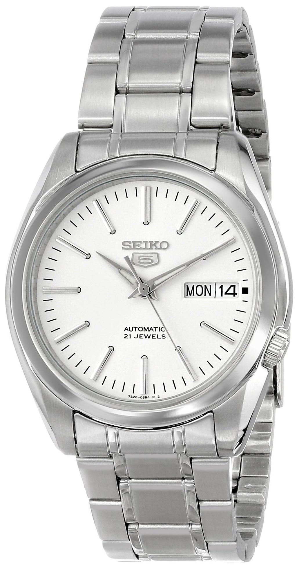 Seiko Men's SNKL41 Seiko 5 White Dial Stainless Steel Automatic Watch