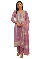 Libas Embroidered Organza Straight Kurta With Trouser and Dupatta-95005XXL