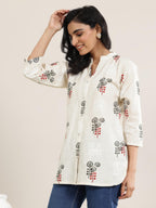 Libas WomenS Cotton Printed Regular Kurtis (29664R Off White