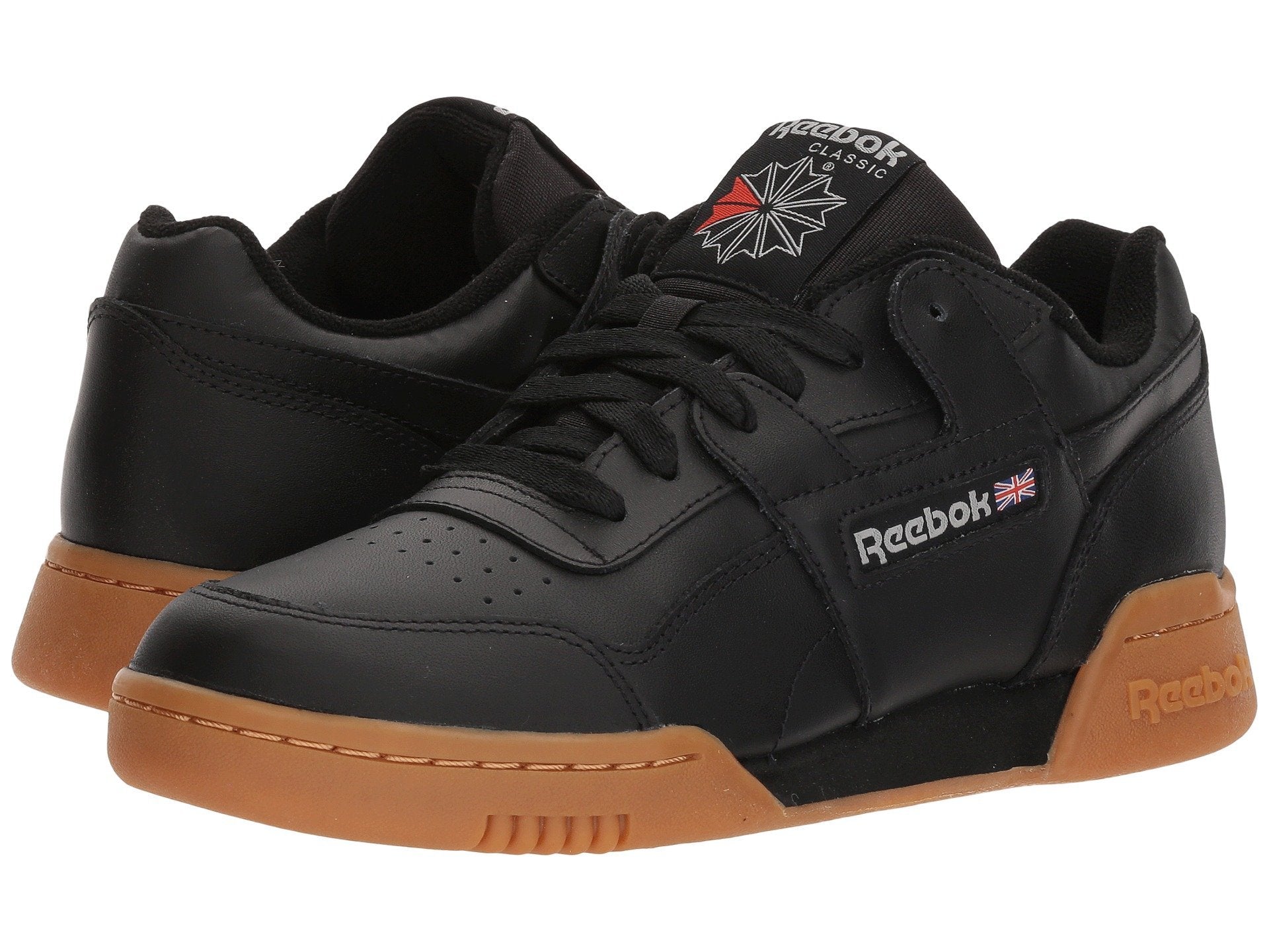 Reebok Men Workout Plus Sneaker, Black/Carbon/Classic red, 9.5