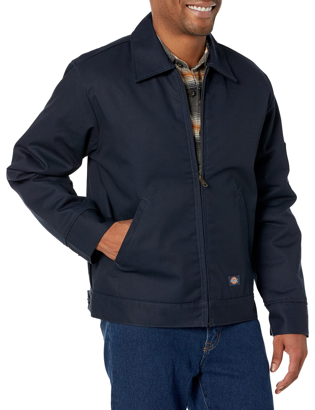 Dickies Mens Insulated Eisenhower Front-Zip Jacket,Dark navy,LargeRegular,Dark navy,LargeRegular