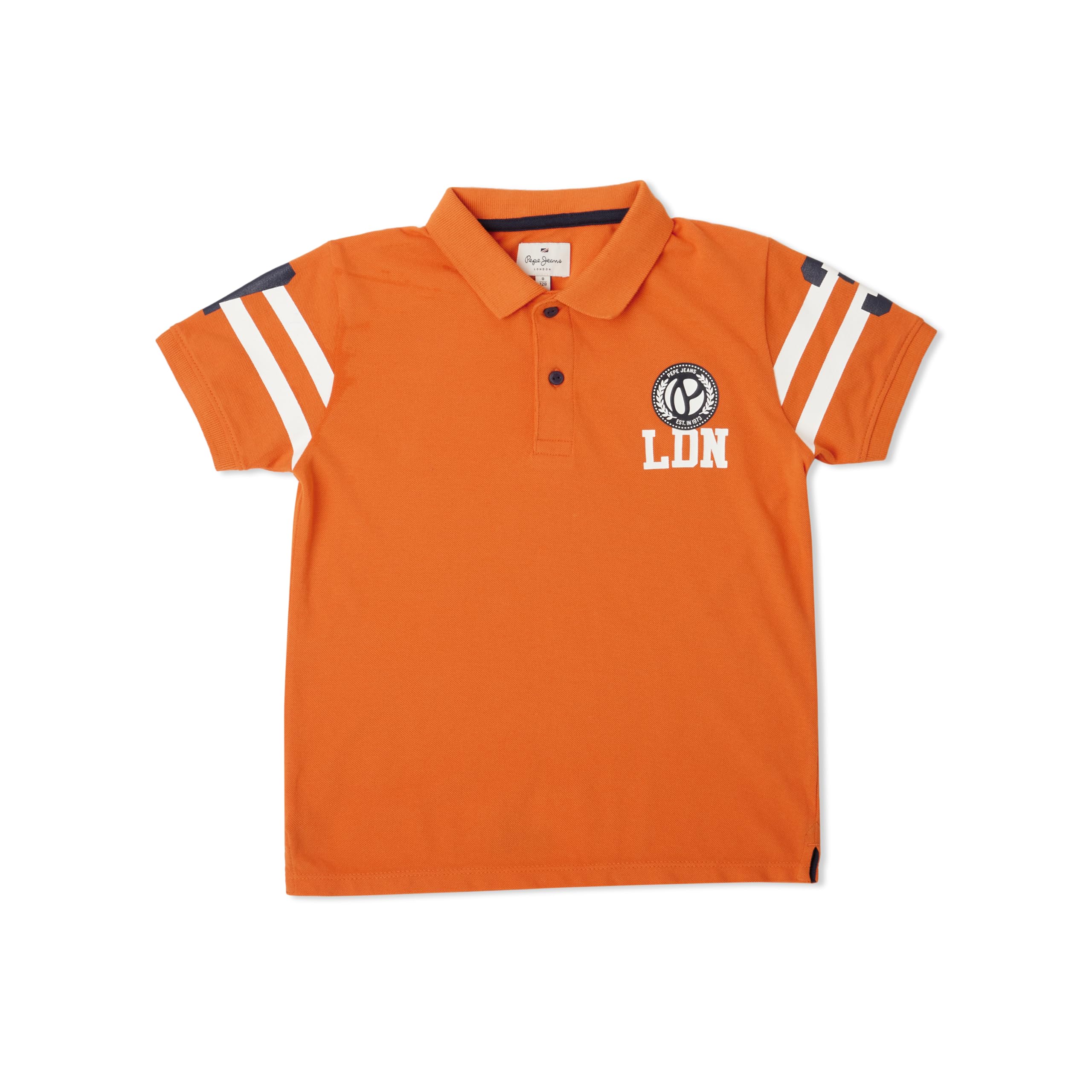 Pepe Jeans Boys Regular Fit Printed Polo T-Shirts Orange