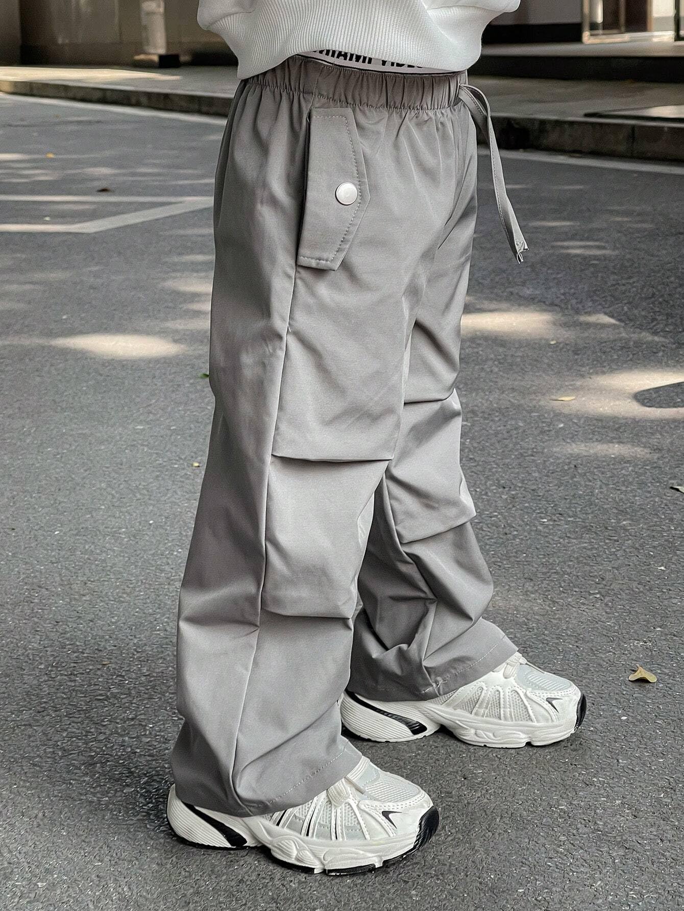 TAGAS Boys Cargo Pant [ Regular Slim Jogger for Kids][Relaxed Trouser for Boys] [Cotton cargopant](KC-11) Grey