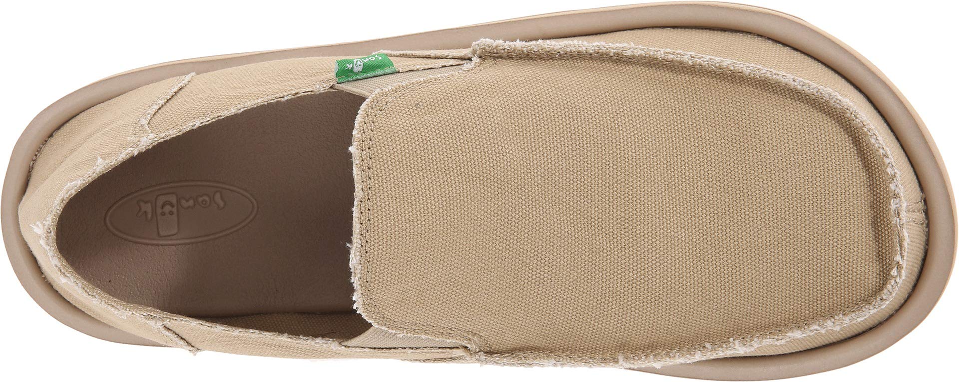 Sanuk mens Vagabond loafers shoes, Khaki, 13 US