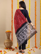 ANNI DESIGNER Womens Rayon Blend Straight Solid Kurta with Pant & Dupatta (MEGHASRI Dark Blue_M_Blue_Medium)