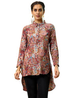 Libas WomenS Silk Blend Printed Straight Kurtis (37210_Mauve