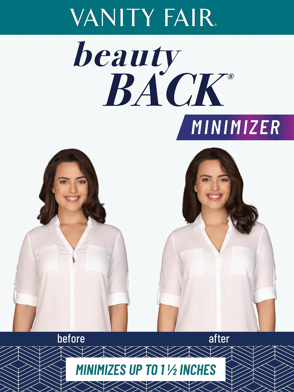 Vanity Fair Womens Beauty Back Smoothing Bra, Bust Line Up To 1.5, Non Padded Cups H Minimizer Bra, Sheer Quartz, 38D US