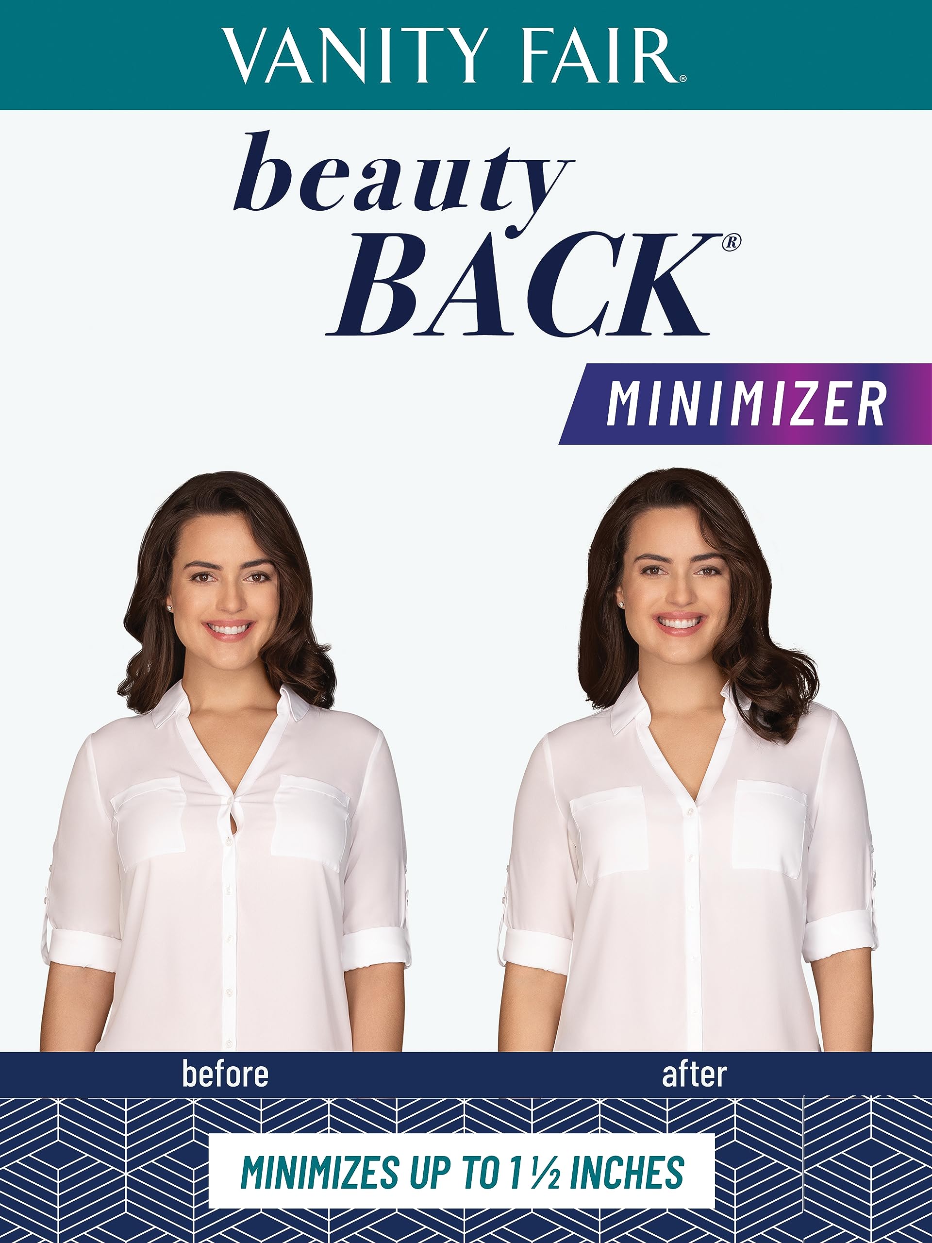 Vanity Fair Womens Beauty Back Smoothing Bra, Bust Line Up To 1.5, Non Padded Cups H Minimizer Bra, Sheer Quartz, 38D US