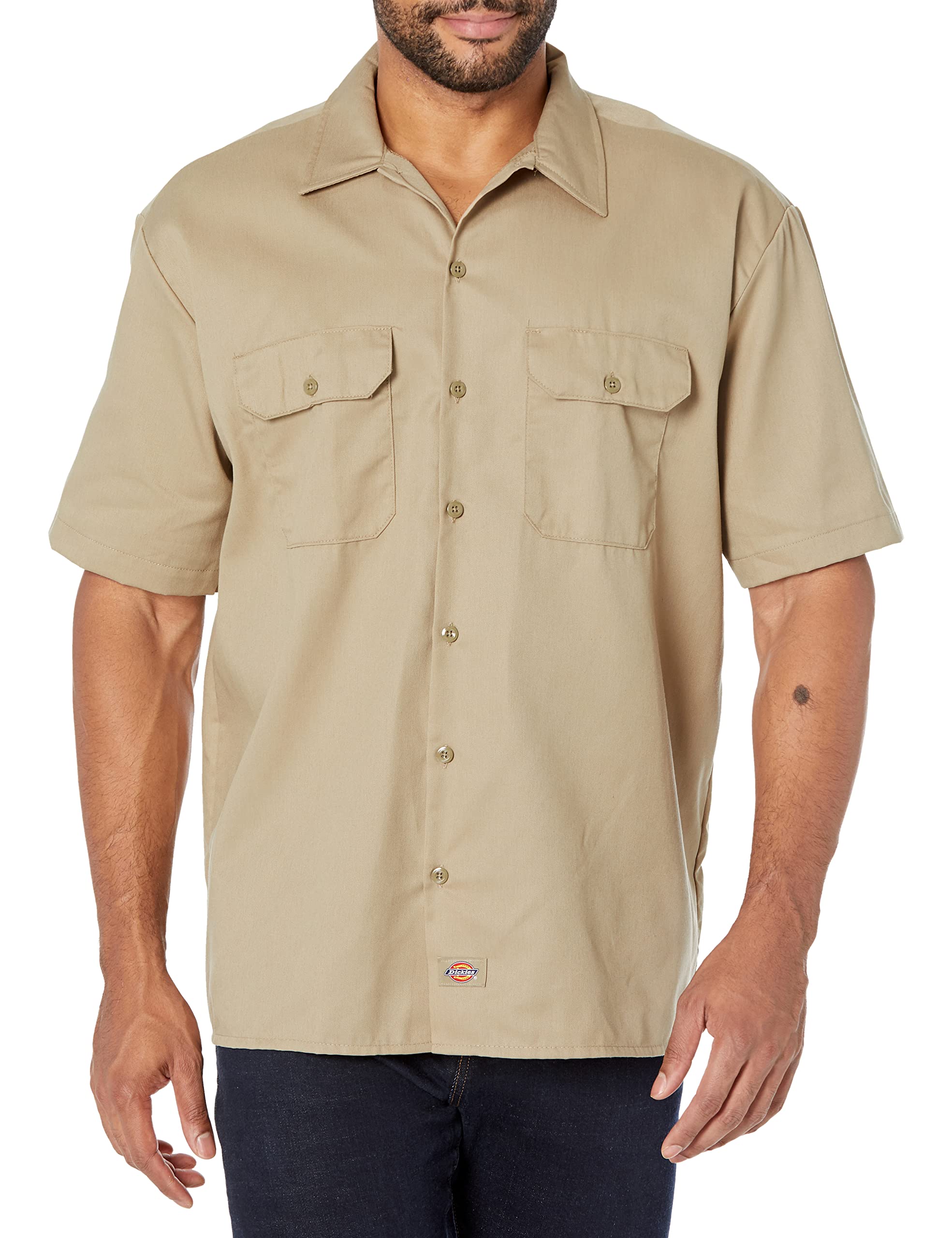 Unisex Short-Sleeve Work Shirt - BLAcK - S(D0102H7MFA2)