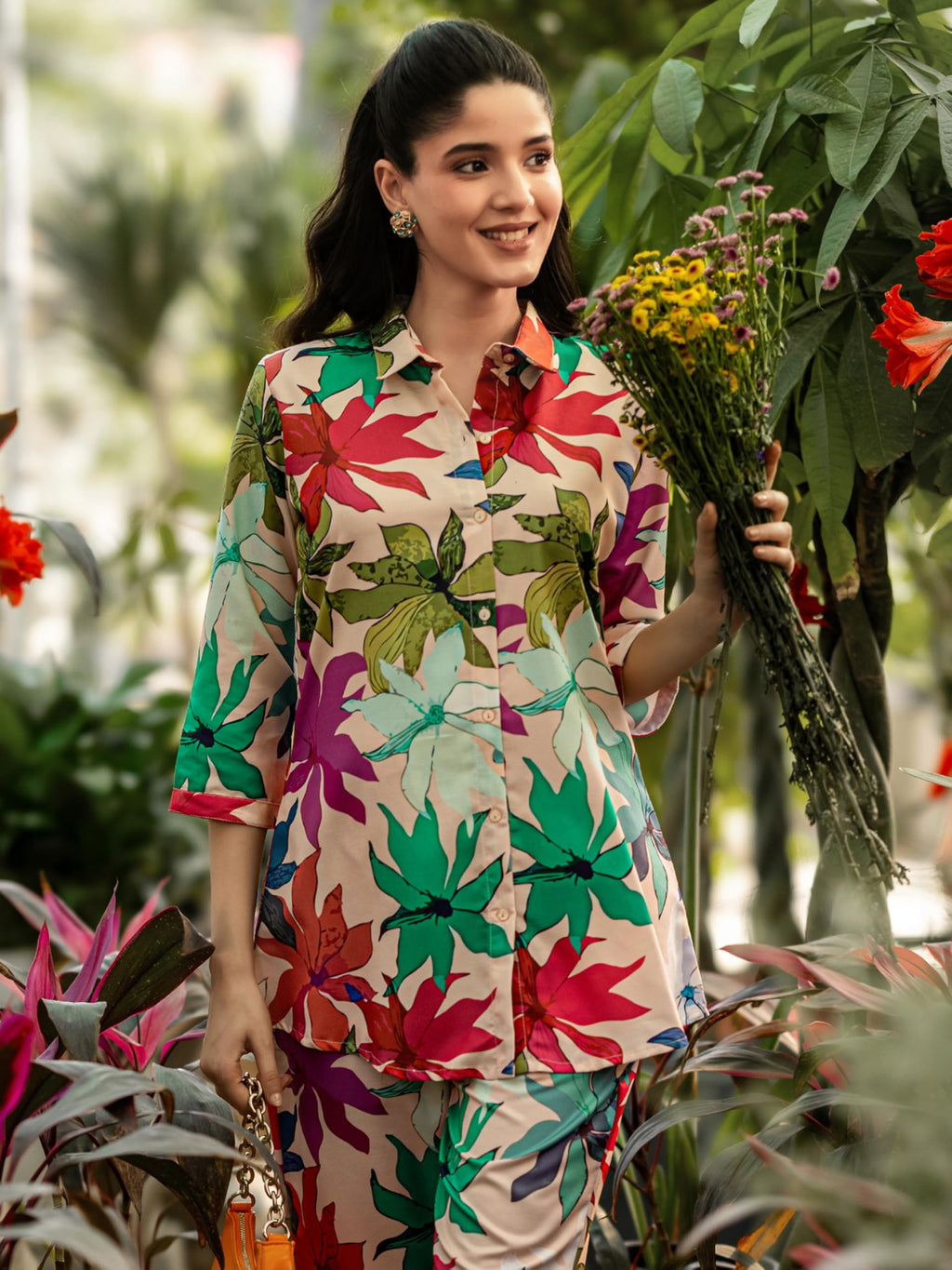 Libas Womens Printed Cotton Blend Co-Ord Set For Women