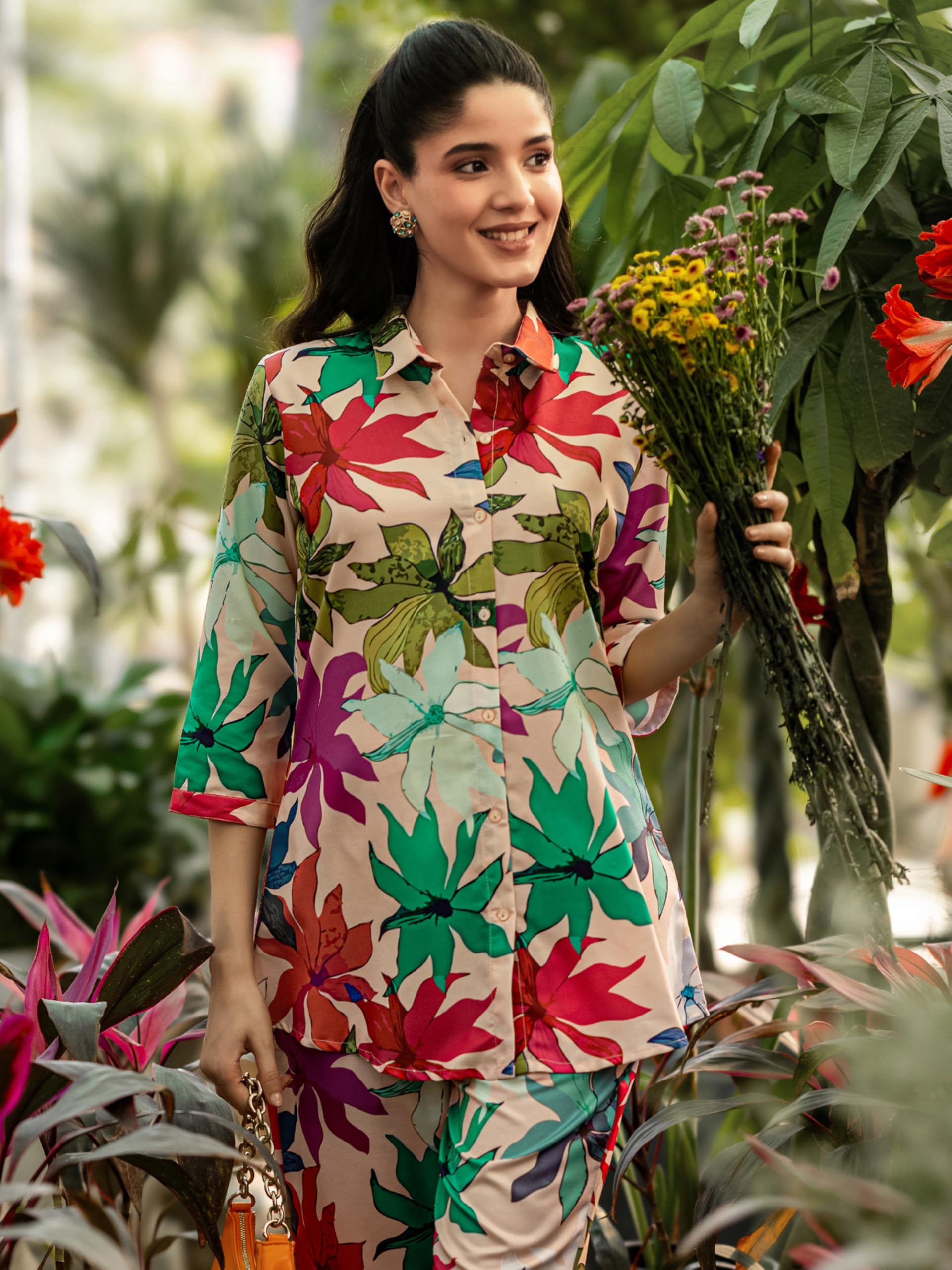 Libas Womens Printed Cotton Blend Co-Ord Set For Women