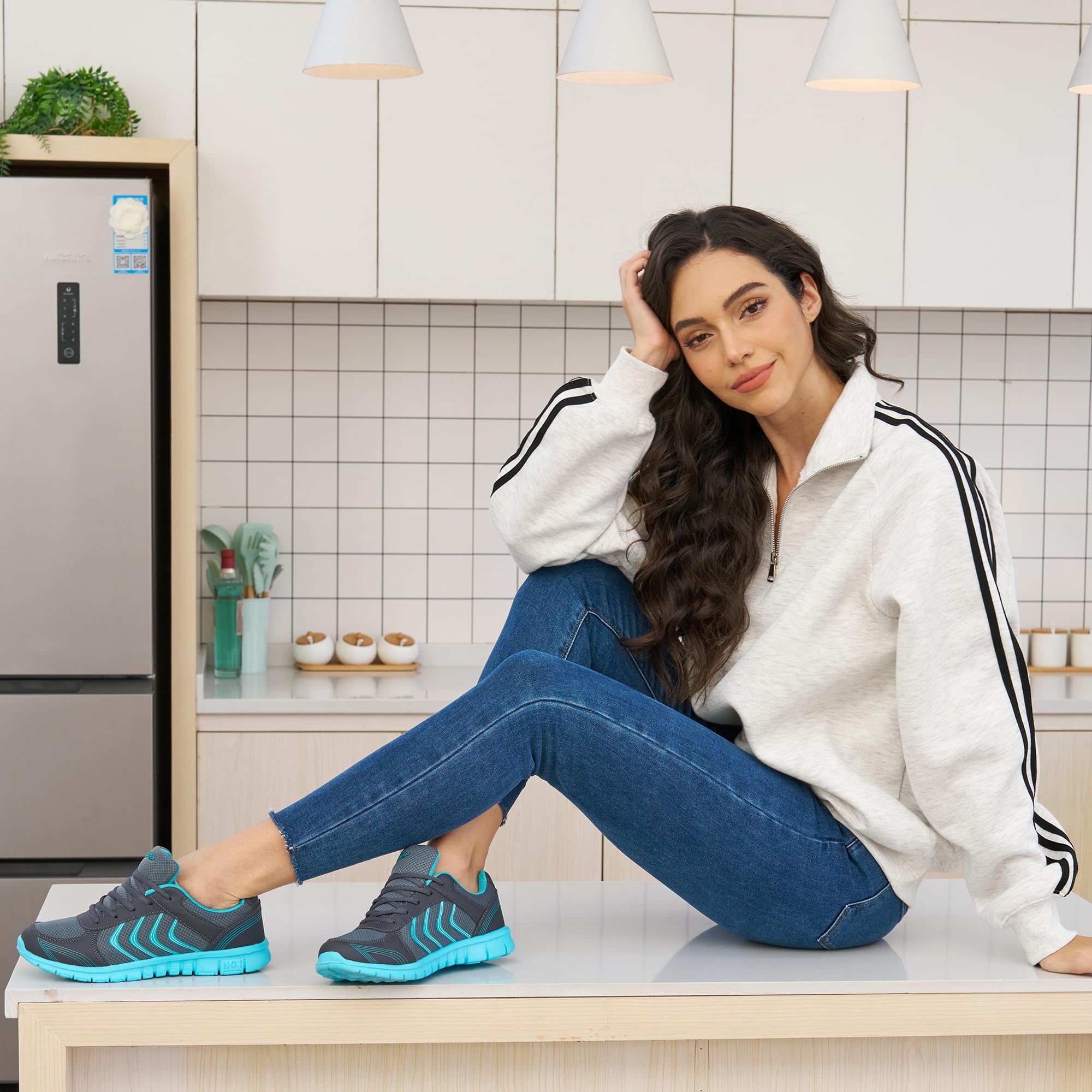 DUOYANGJIASHA Sneakers for Women Running Shoes: Slip On Casual Walking Shoes Non Slip Comfortable Fashion Tennis Shoes Mesh Ligh