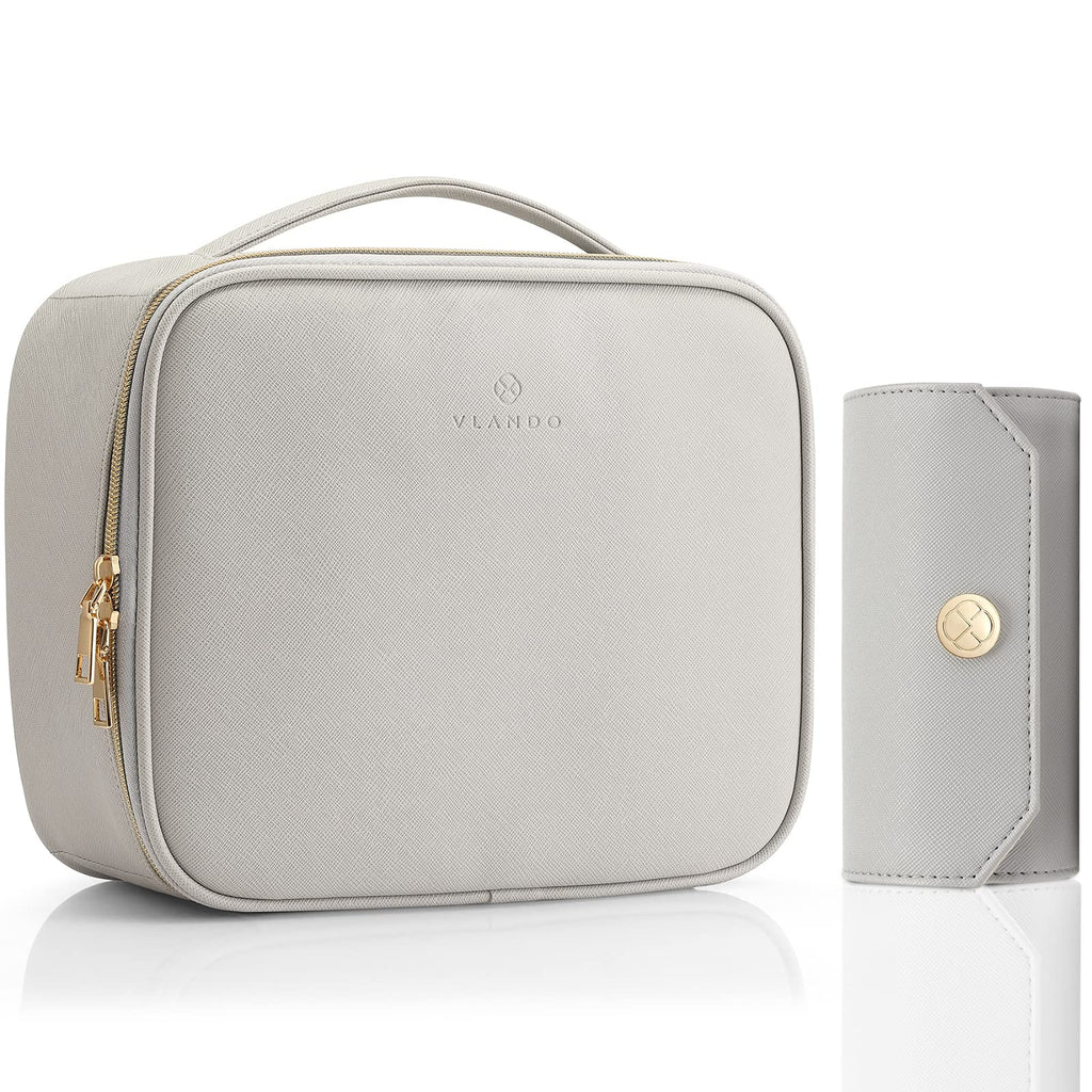 Vlando Set Makeup Bag and Jewelry Bag Grey