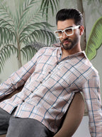 Kotty MenS Full Sleeve Checkered Modern Fit Perfect For Casual Shirt(Multicolor,M)