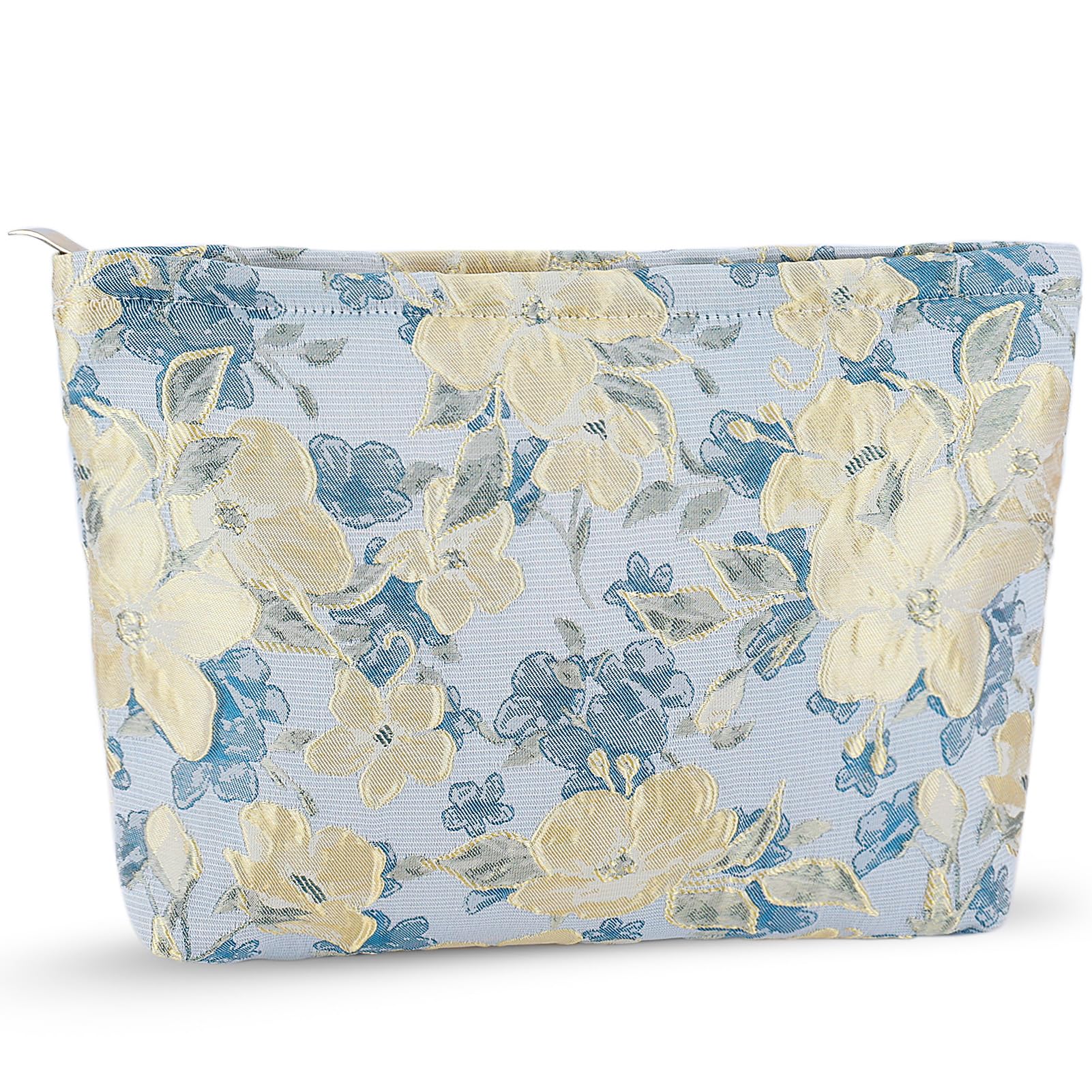 ZLFSRQ Flower Makeup Bag for Women Girls Travel Cute Floral Cosmetic Bags Large Cosmetic Pouch Purse with Zipper Portable Toilet