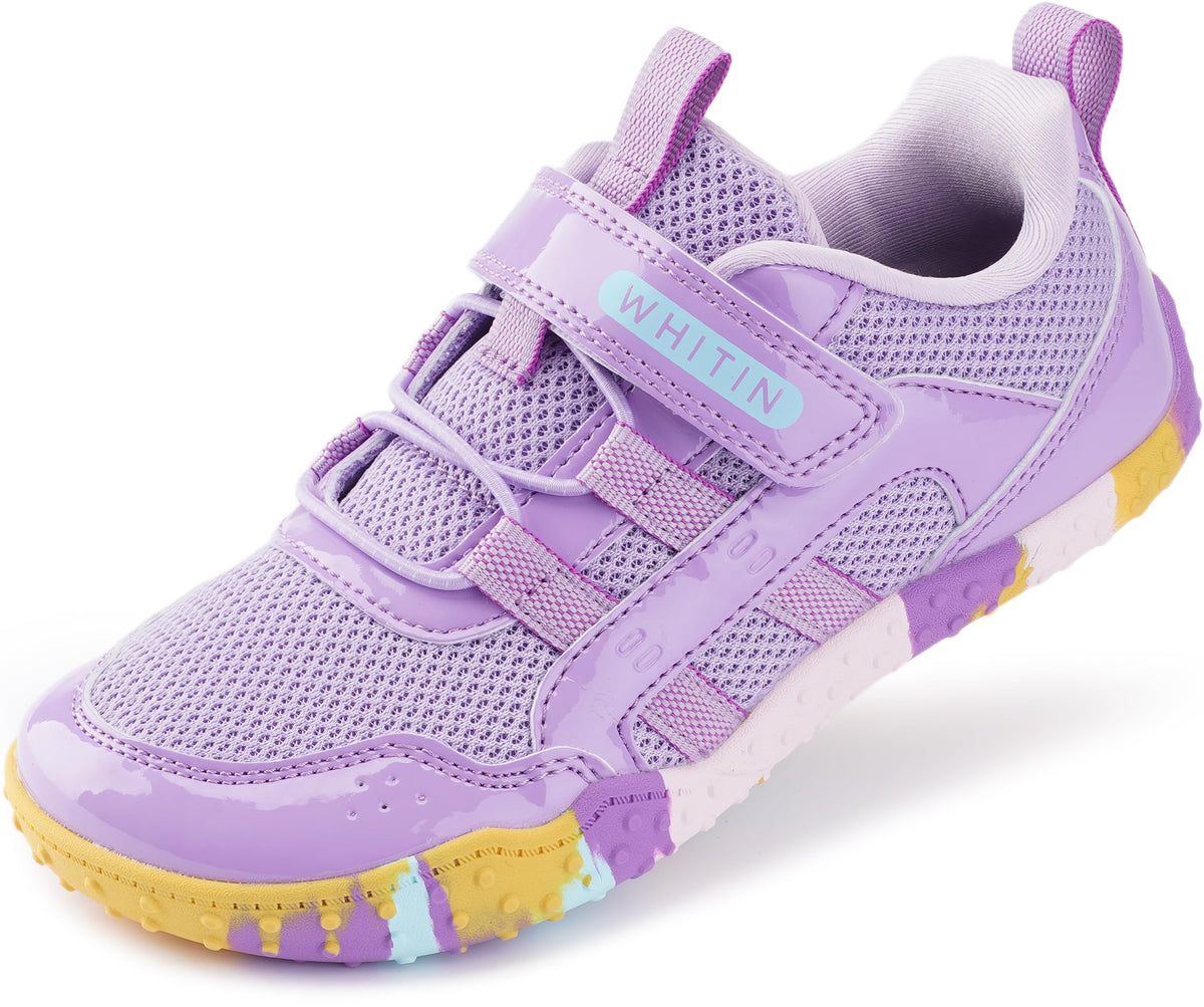 WHITIN Little/Big Kids Wide Barefoot Shoes | Boys Girls Fashion Sneakers, Colorful Purple, 2 Wide Little Kid 1