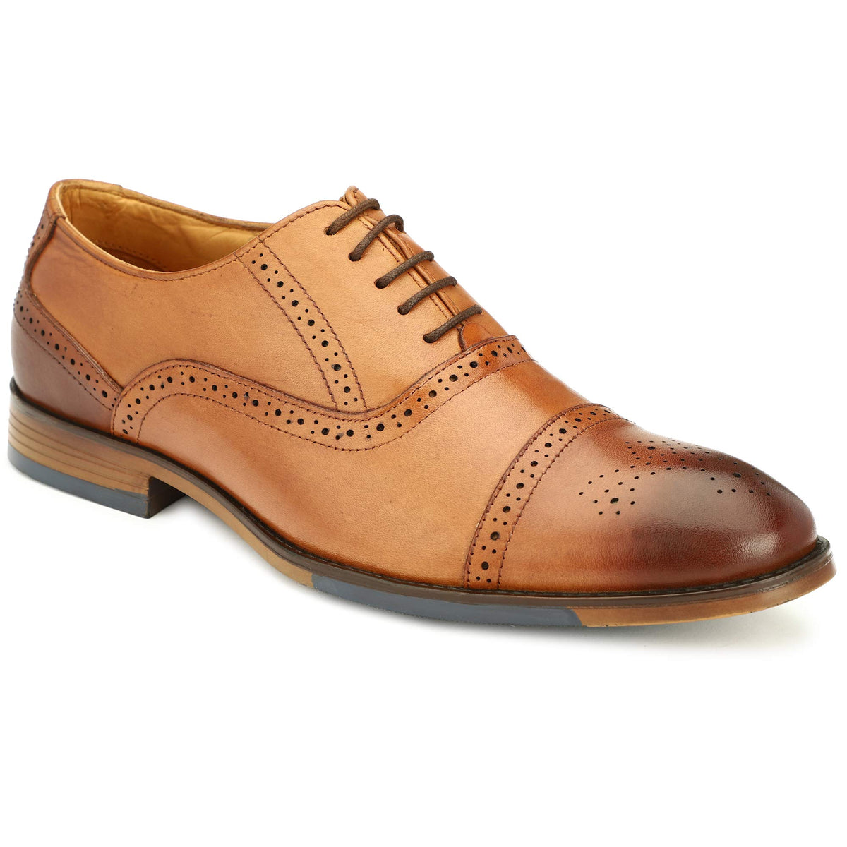 Varito Mens Tan Crust Italian Leather Lace up Formal Shoe 7 UK 7