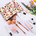 ZLFSRQ 2Pcs Daisy Flower Makeup Bag Travel Cute Cosmetic Bags for Women Large Floral Makeup Pouch Zipper Cosmetic Pouch Set for