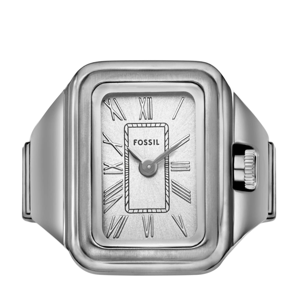 Fossil Women's Quartz Stainless Steel Two-Hand Watch Ring, Color: Silver Raquel (Model: ES5344)