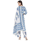 Anni Designer Women'S Rayon Cotton Printed Kurta With Palazzo And Dupatta