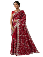 Libas Embroidered Satin Saree for Women (47748P)