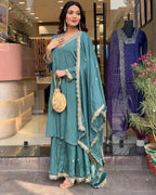 Fashion Basket Silk Embroidered Kurta Set With Duptta For Women