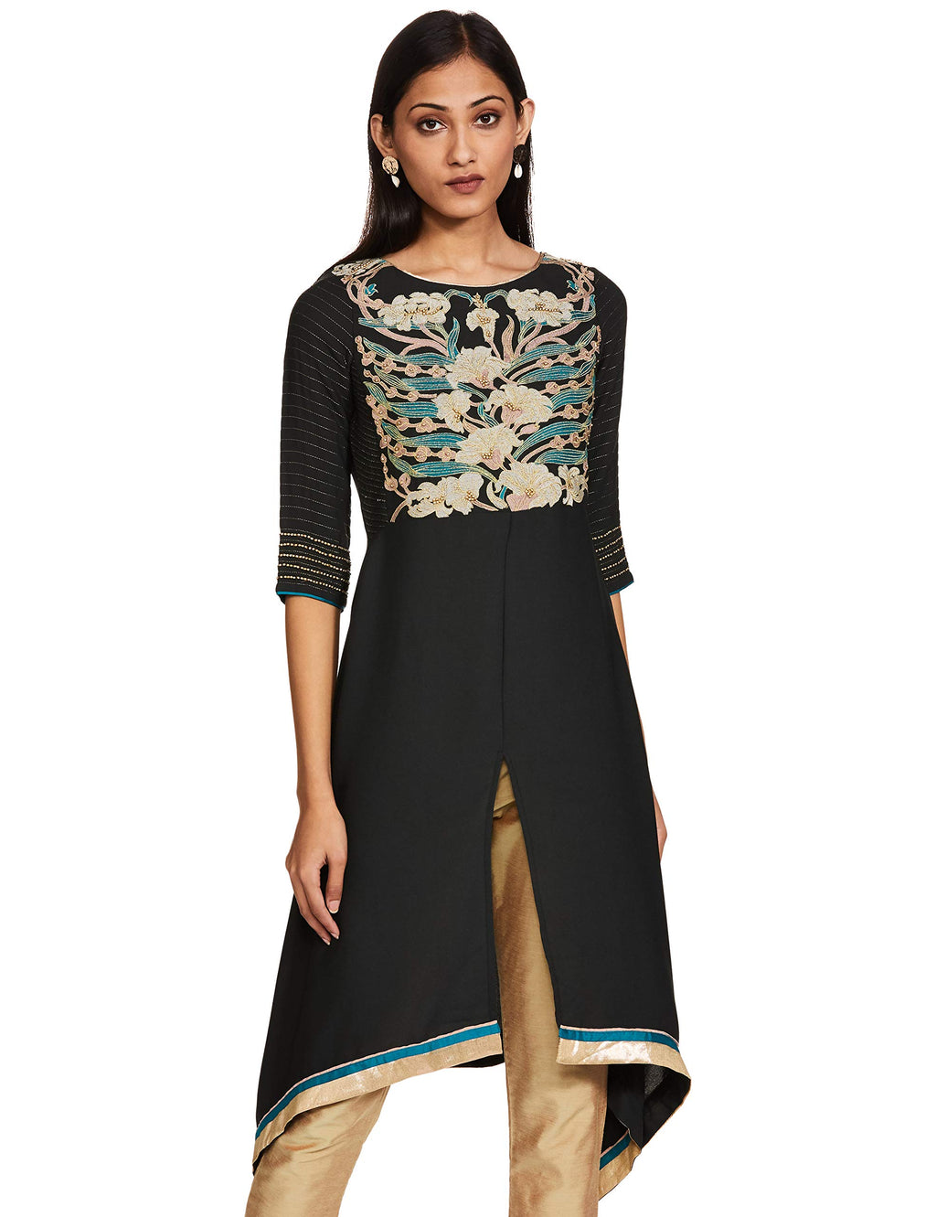 W For Woman Women'S Cotton Kurta (18Fes11632-66185_Dark Grey_Xxx-Large)